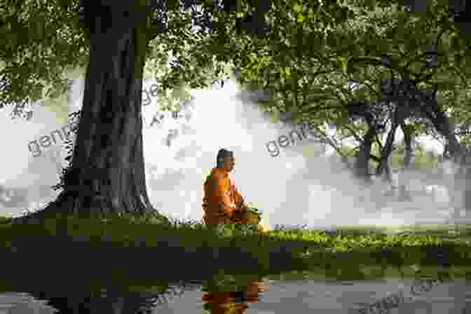 A Monk Sits In Meditation In A Garden Surrounded By Trees. Zen In The Time Of Corona: A Photographic Homage To Japanese Buddhism During The Coronavirus Pandemic