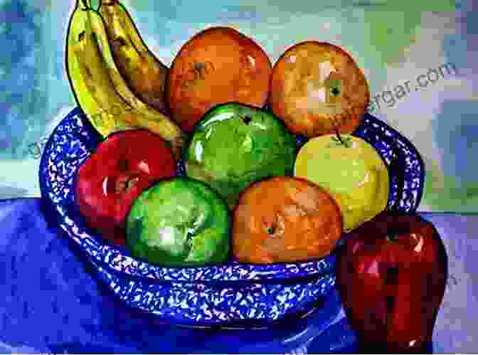 A Painting Of A Fruit Bowl With A Variety Of Fruits In It. Fruit: A Of Watercolours