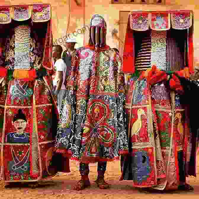 A Vibrant Egungun Masquerader Adorned In Intricate Beadwork And Colorful Fabrics Egungun Of Benin: A Photographic And Traditional Documentation