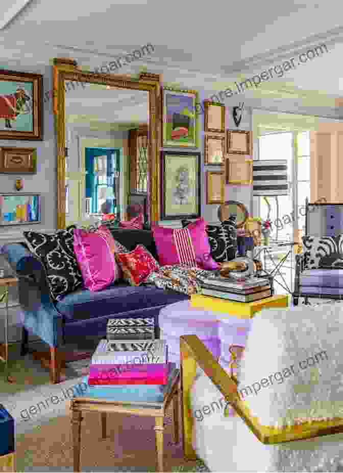 A Vibrant Living Room Featuring A Bold Accent Wall And Eclectic Artwork House Beautiful Style 101: 400 Designer Secrets To A Beautiful Home