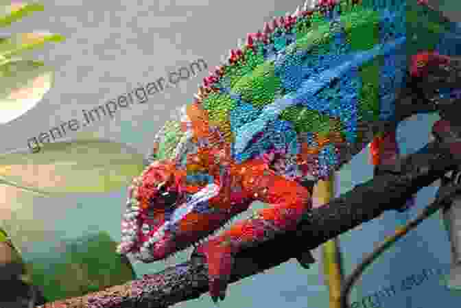 A Vibrant Panther Chameleon Showcases Its Stunning Color Changing Abilities Amidst Madagascar's Lush Vegetation. Wildlife Of Madagascar (Wildlife Explorer Guides)